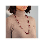 Sautoir argent 925 pierres rouges imitation 81 cm - vue porté 1