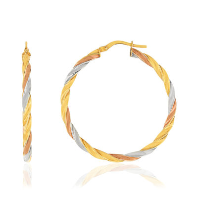 Créoles or 375 3 tons 36 mm - vue 1