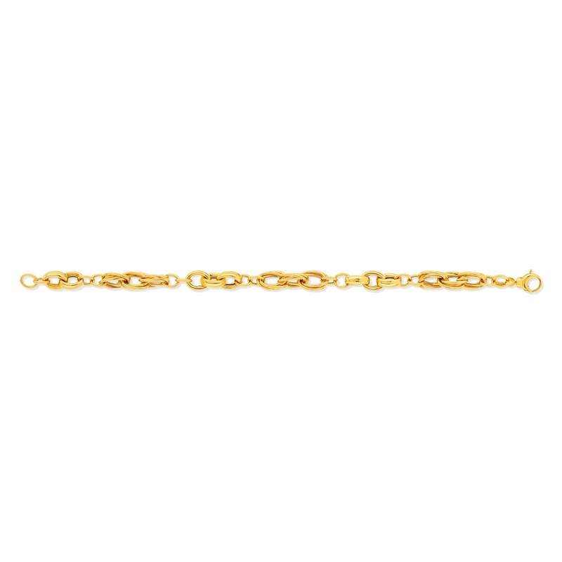 Yellow gold bracelet 375 19 cm - view 2