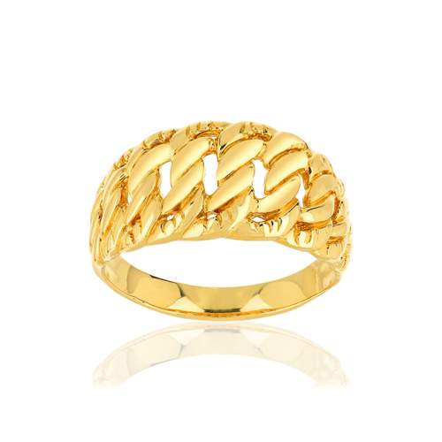 Bague or jaune 375 chaîne