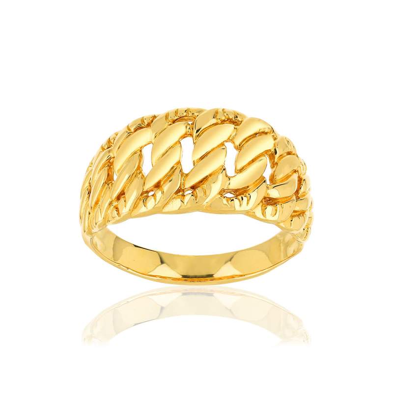 Bague or jaune 375 chaîne - vue 1