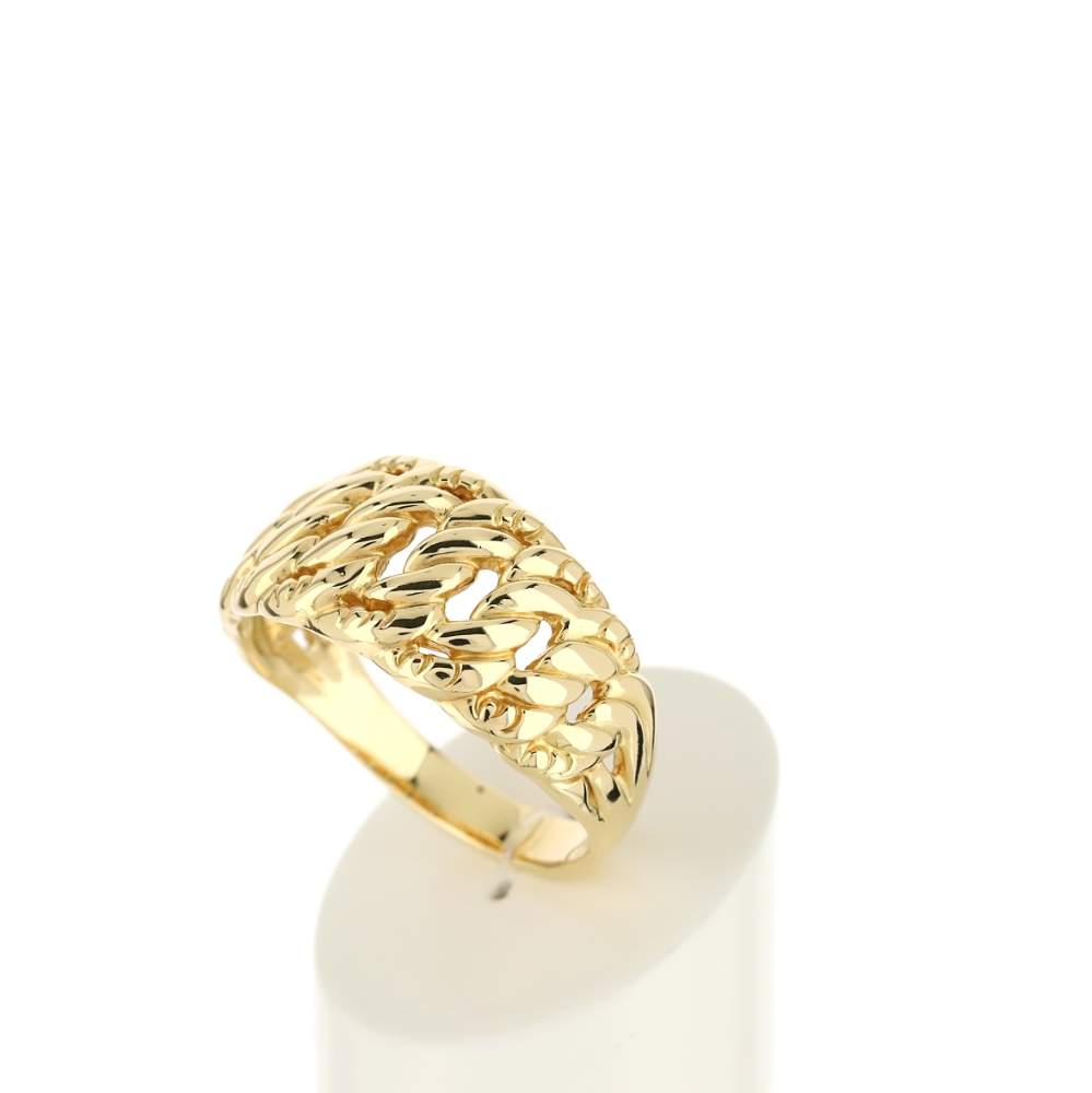 Bague or jaune 375 chaîne - vue 4