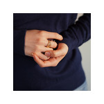 Bague or jaune 375 chaîne - vue porté 1