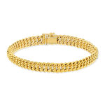 Bracelet or 750 jaune maille américaine 19 cm - vue 2