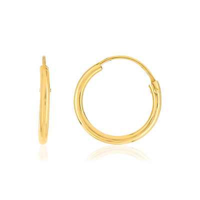 Créoles or 375 jaune 13,4 mm - vue 1