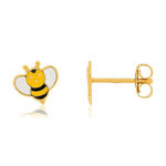 Boucles d'oreilles or 375 jaune laque abeilles - vue 1