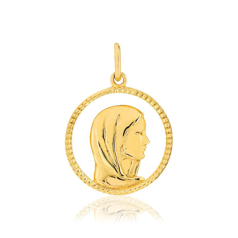 Médaille or jaune 375 vierge - vue 1