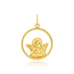 Médaille or 375 jaune ajourée ange - vue 1