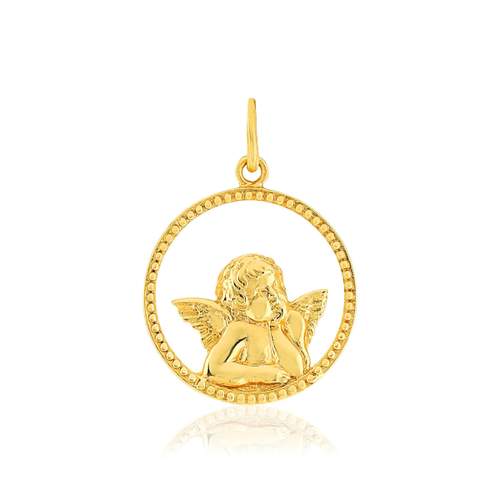 Médaille or 375 jaune ajourée ange