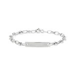 Bracelet identité or 375 blanc maille grain de café personnalisable 14 cm - vue 2