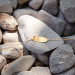 Bracelet identité or jaune 750 coeur laque pailletée rouge 14 cm - vue D3