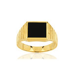 Chevalière or 375 carrée onyx - vue 1