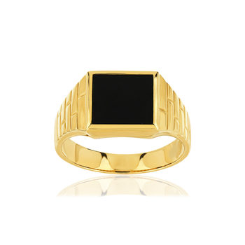 Men's award - Chevalière in 375 gold with onyx