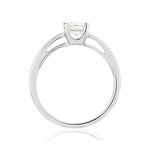 Solitaire or 750 blanc diamant synthétique 0,5 carat - vue 2