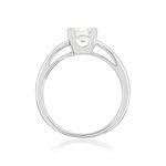 Solitaire or 750 blanc diamant synthétique 0,75 carat - vue 2