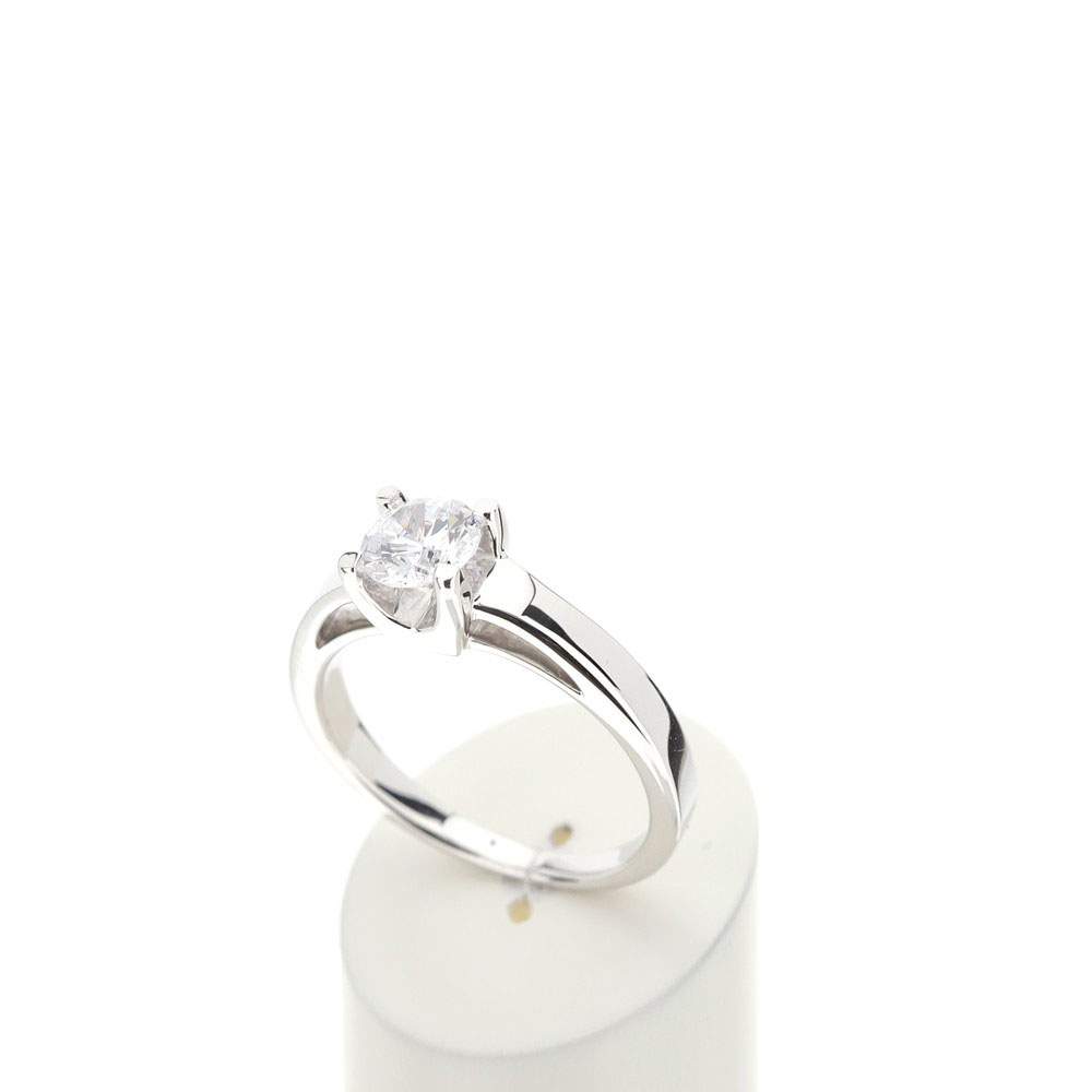 Solitaire or 750 blanc diamant synthétique 0,75 carat - vue 3