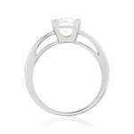 Solitaire or 750 blanc diamant synthétique 1 carat - vue 2