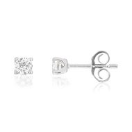 Boucles d'oreilles or750 blanc diamant synthétique