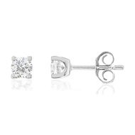 Boucles d'oreilles or750 blanc diamant synthétique