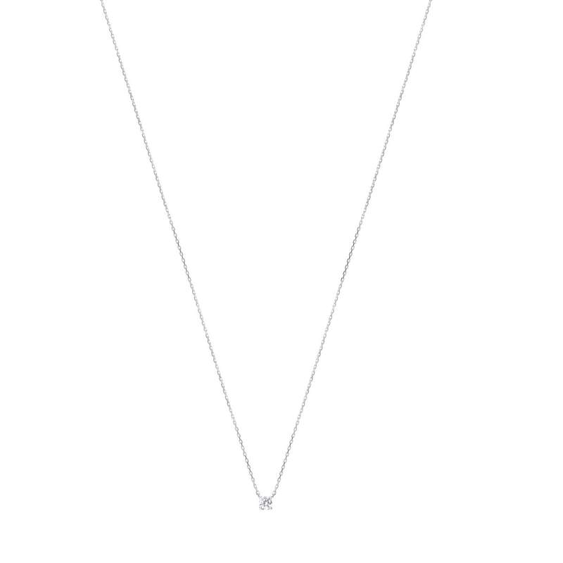 Collier or 750 blanc diamant synthétique 0.15 ct 42 cm - vue 1