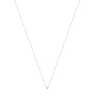 Collier or 750 blanc diamant synthétique
