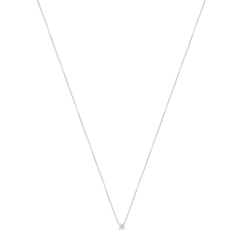 Collier or blanc 750 diamant synthétique 42 cm 0.25 carat - vue 1