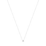 Collier or 750 blanc diamant synthétique 0,50 carat 42 cm - vue 1