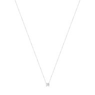 Collier or 750 blanc diamant synthétique