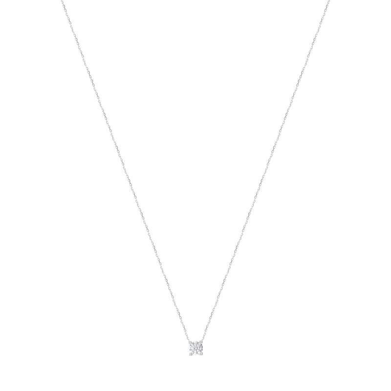 Collier or 750 blanc diamant synthétique 0,50 carat 42 cm - vue 1