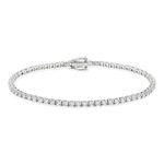 Bracelet tennis or 750 blanc diamant synthétique - vue 2