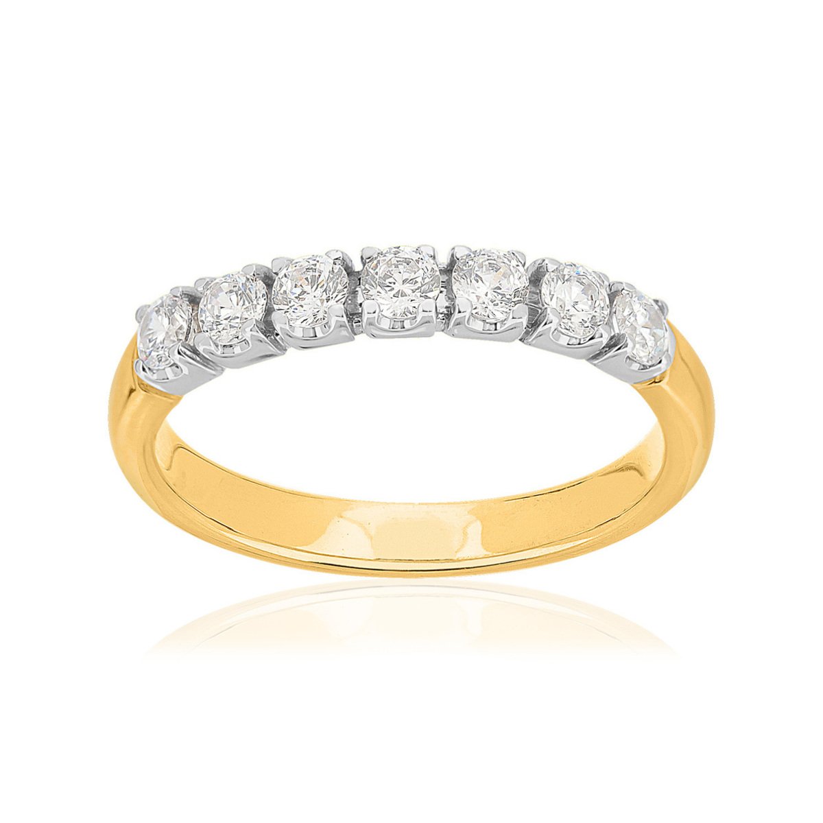 Alliance 2 ors 750 diamants synthétiques 0.50 ct 2.7 mm