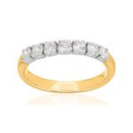 Alliance 2 ors 750 diamants synthétiques 0.50 ct 2.7 mm - vue 1