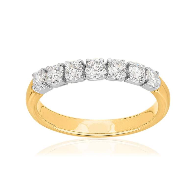 Alliance 2 ors 750 diamants synthétiques 0.50 ct 2.7 mm - vue 1