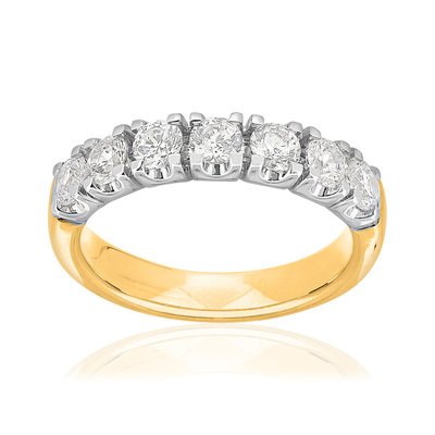Wedding ring 2 gold 750 synthetic diamonds 1.02 carat