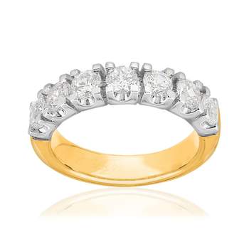 Ring 2 gold 750 synthetic diamonds total 1.48 carat