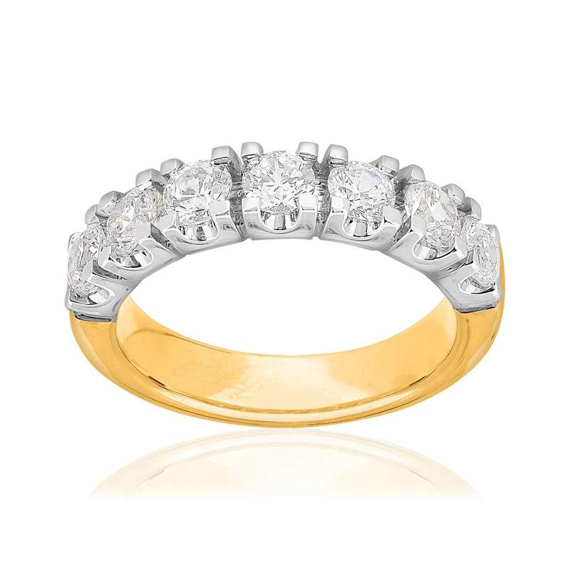 Bague 2 ors 750 diamants synthétiques total 1.48 carat - vue 1