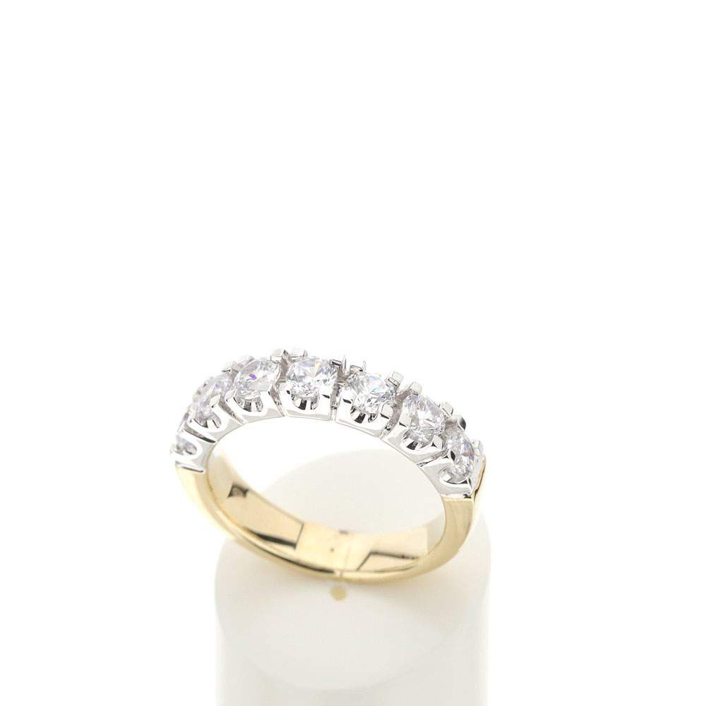 Bague 2 ors 750 diamants synthétiques total 1.48 carat - vue 2