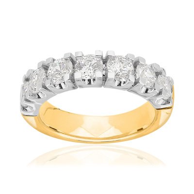 Bague 2 ors 750 diamants synthétiques total 2.01 carats - vue 1