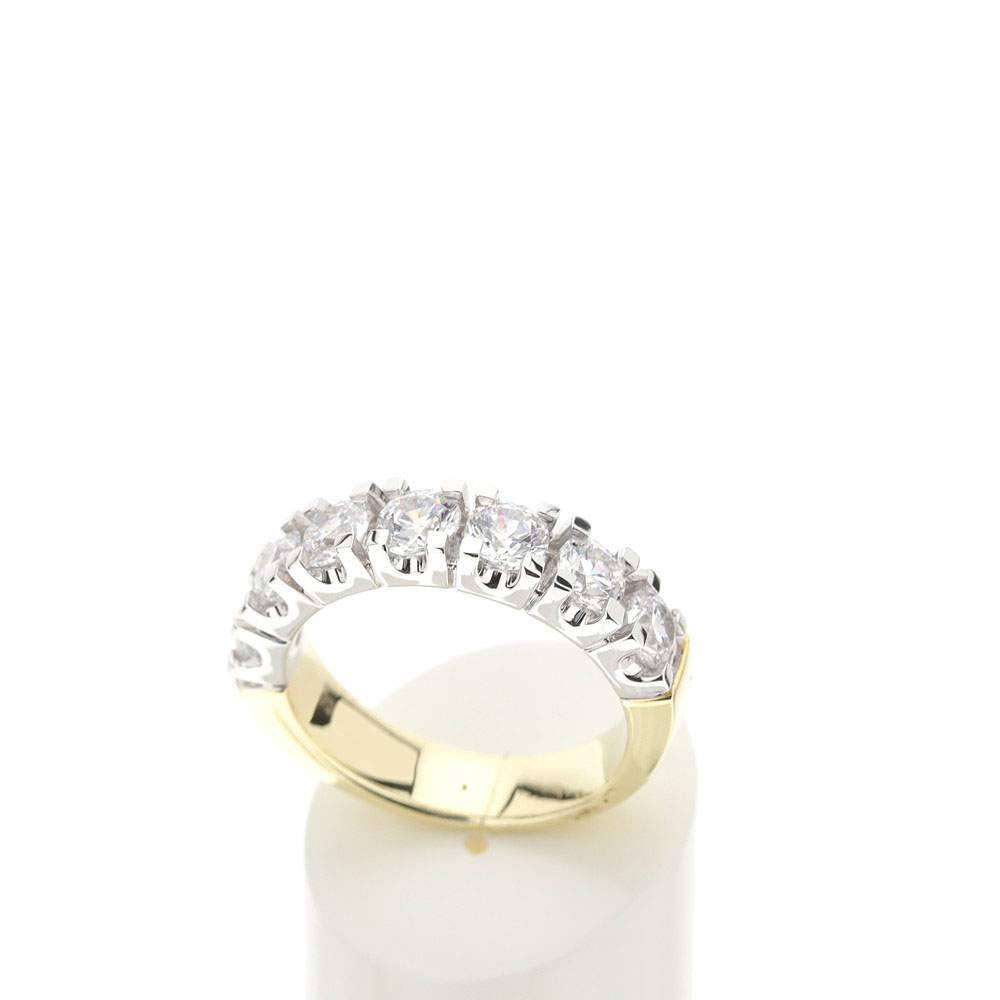 Bague 2 ors 750 diamants synthétiques total 2.01 carats - vue 2