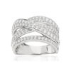 Bague or 750 blanc anneaux entrelacés diamants synthétiques 1,25 carat - vue V1