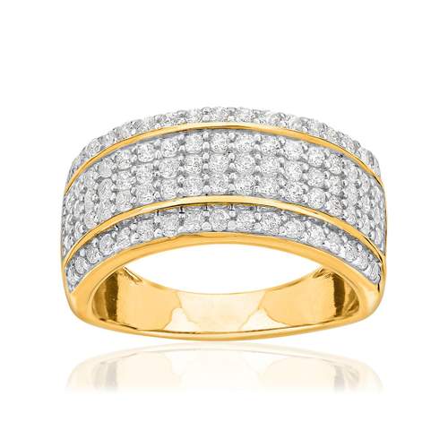 Bague or 750 2 tons diamants synthétiques 1 carat