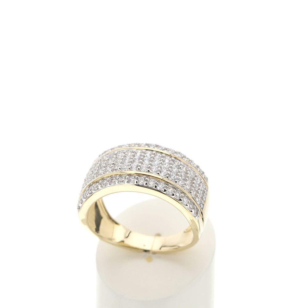 Bague or 750 2 tons diamants synthétiques 1 carat - vue 2