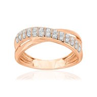 Bague or 750 rose rhodié diamant synthétique