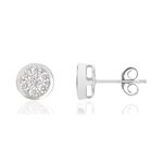 Boucles d'oreilles or 750 blanc diamants synthétiques 0.50 carat - vue 1