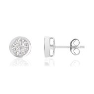 Boucles d'oreilles or750 blanc diamant synthétique