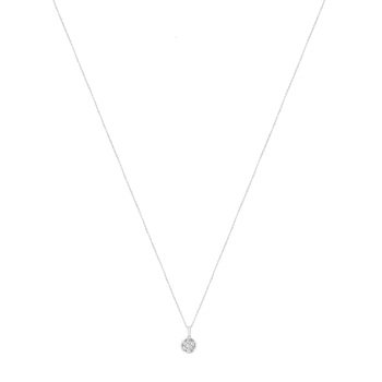 Collier or 750 blanc diamant synthétique