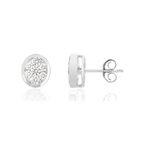 Boucles d'oreilles or blanc 750 diamants synthétiques - vue 1