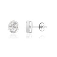 Boucles d'oreilles or750 blanc diamant synthétique