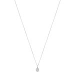 Collier or 750 blanc ovale diamants synthétiques 0,33 carat 42 cm - vue 1