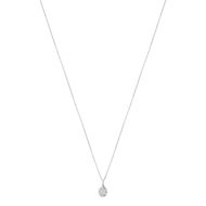 Collier or 750 blanc diamant synthétique